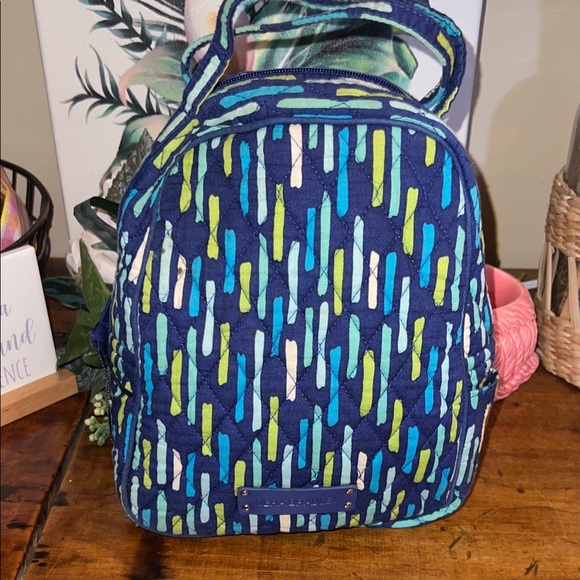 Vera Bradley Blue and Green Patterned Lunch Bag - Picture 1 of 7